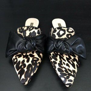 Louise et Cie Leopard Print Cow Hair Leather Mules